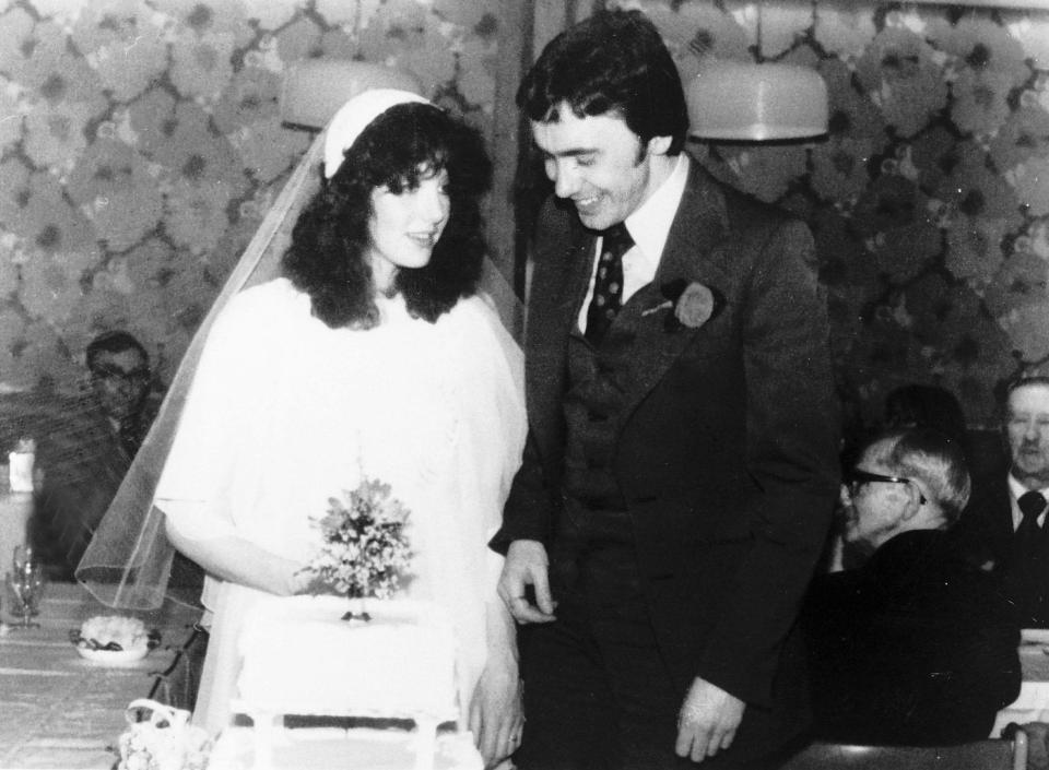  The wedding of Sheila Bamber to Colin Caffell, whose children were murdered at the farm