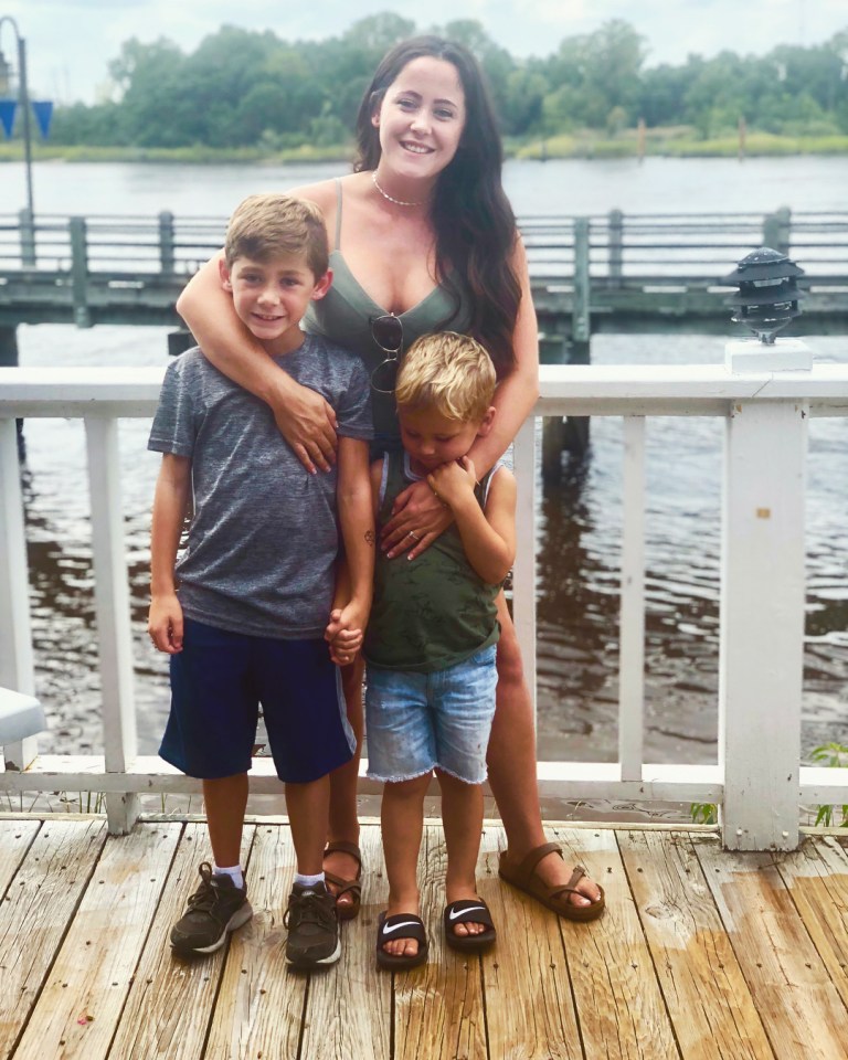 Jenelle is seen here with her eldest sons