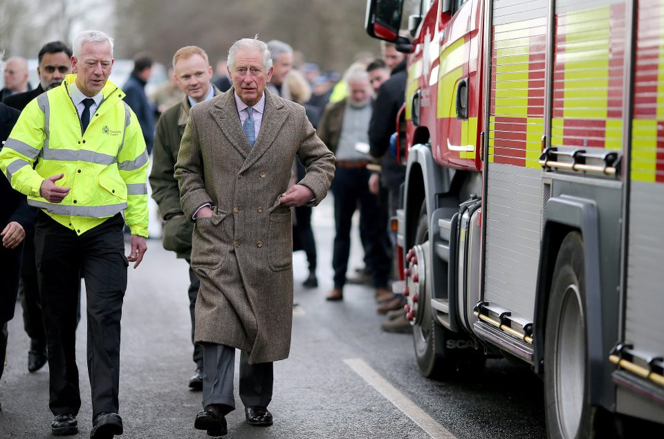  Prince Charles tours the village of Fishlake during a visit to South Yorkshire in December