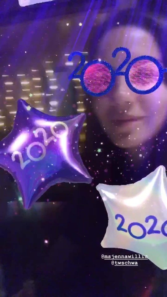  The cast had fun with the New Year's Eve filters on Instagram