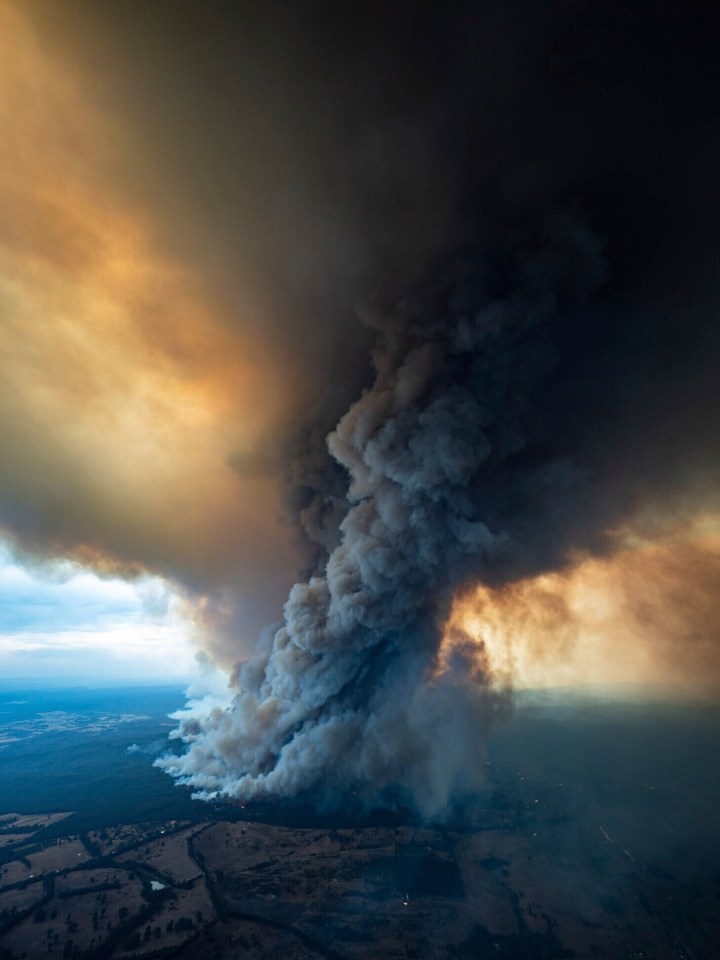  A giant plume of smoke rises from East Gippsland