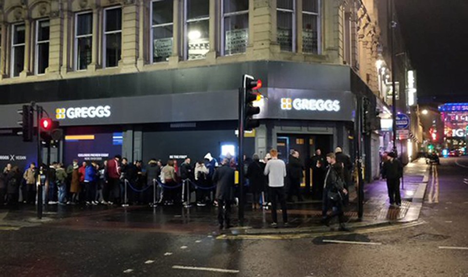 Greggs fans were queuing into the early hours to get their hands on the vegan steak bake