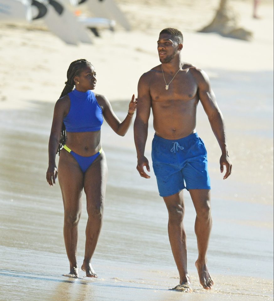  Joshua showed off his amazing physique alongside the woman who could be a family member