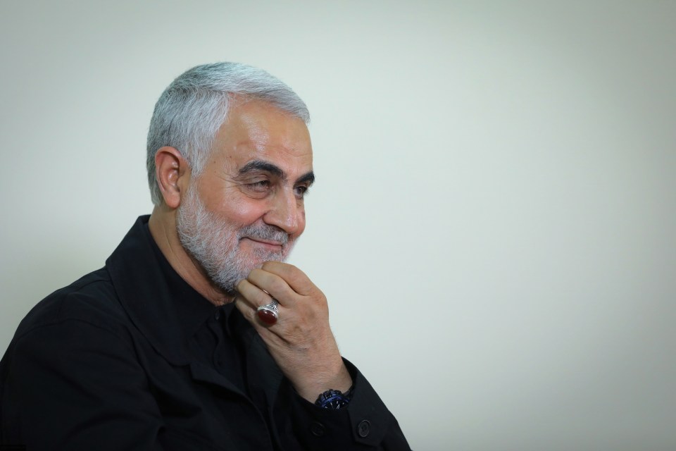 Soleimani wearing a similar ring to the one recovered from the scene