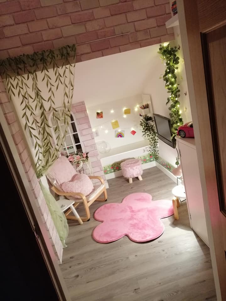 The mum created a pink-themed wonderland for her little girl