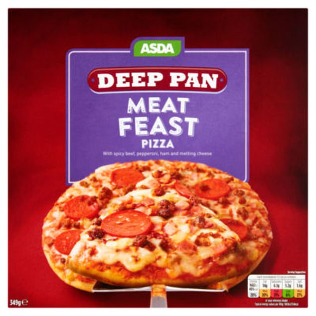  Customers are paying 14 per cent more dough for less pizza as Asda's Deep Pan Meet Feast was reduced by 10 per cent and went up by 2p