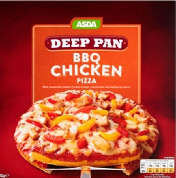  Asda's Deep Pan BBQ Chicken Pizza didn't suffer as much as it shrunk from 390g to 352g and its price hasn't changed