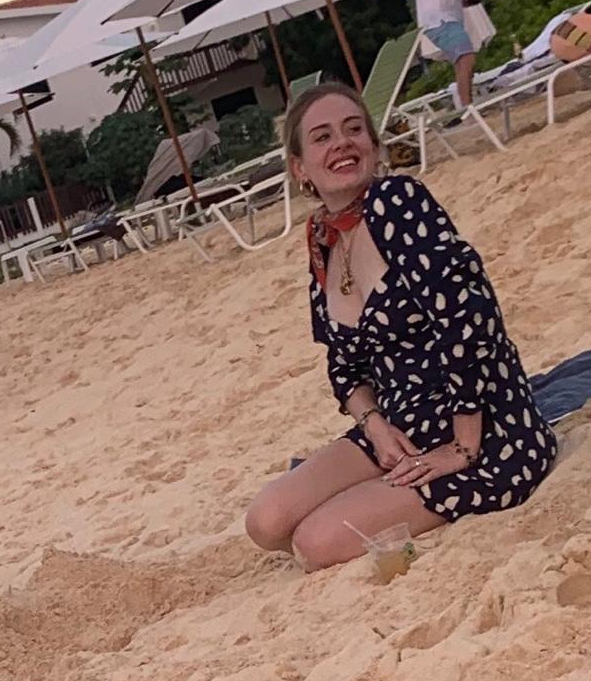  Adele was pictured this week beaming on the beach