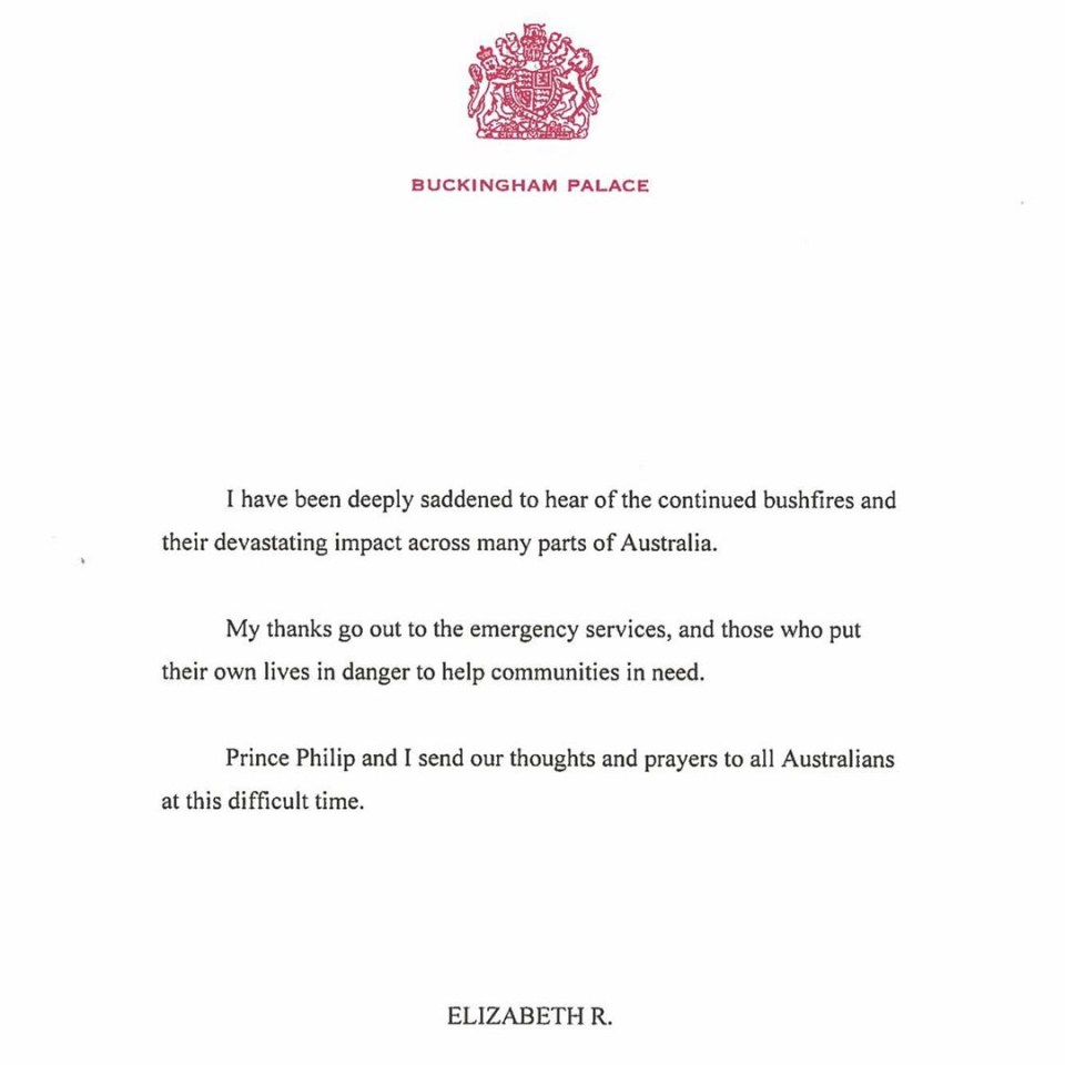  The message from the Queen and Prince Philip joins that of their grandsons