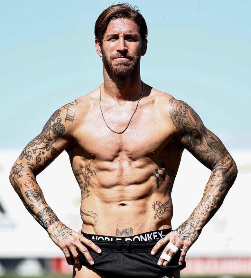  Ramos is now one of the most chiselled footballers around