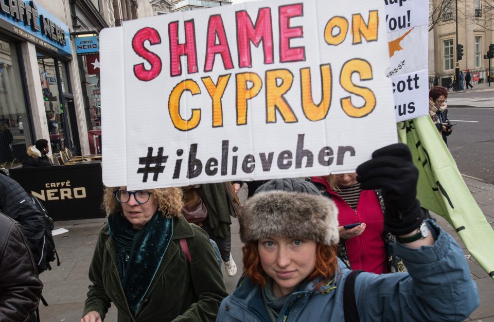  Protesters have taken to the streets in London to show support for the young woman