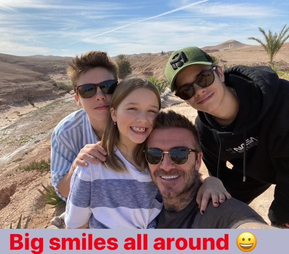  The Beckhams are currently in Morocco