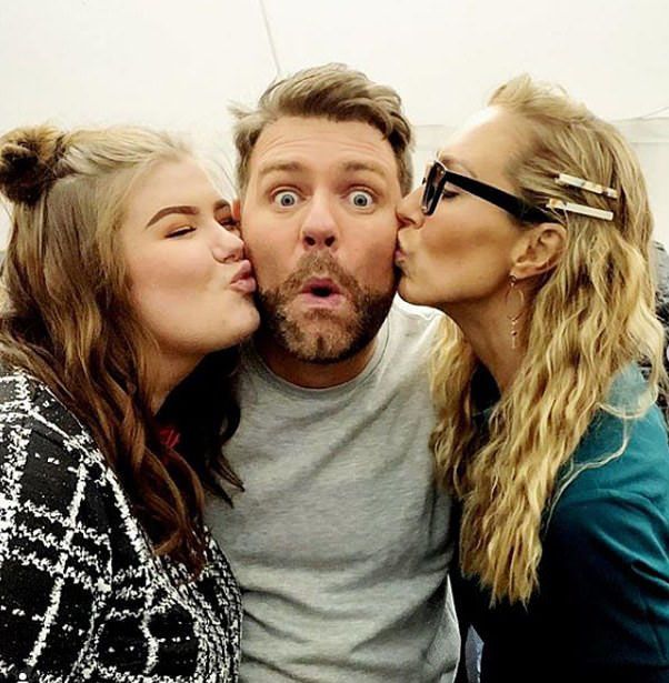  Brian McFadden with his daughter Lily and fiancee Danielle