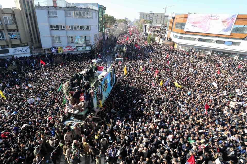  Tens of thousands of people have packed the streets for Soleimani's funeral