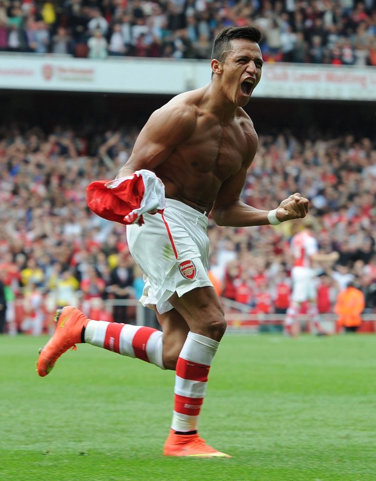  Alexis Sanchez has worked hard on building his muscle mass