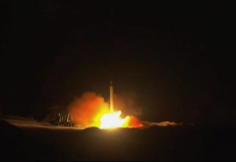  An image from a Iranian new agency said to show one of the missiles being launched