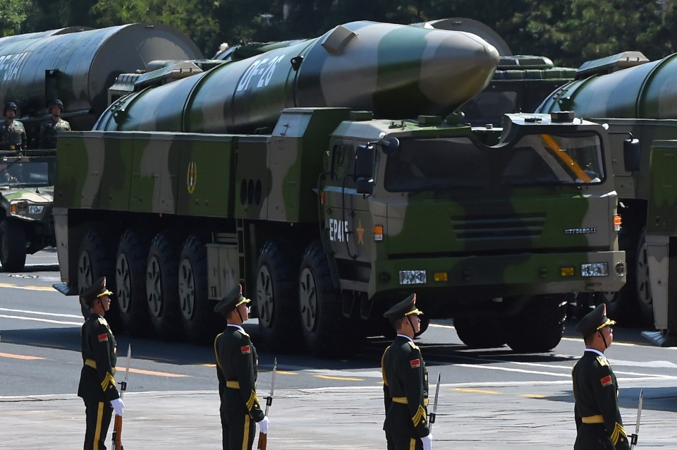  The DF-26 is seen for the first time in a military parade in 2015