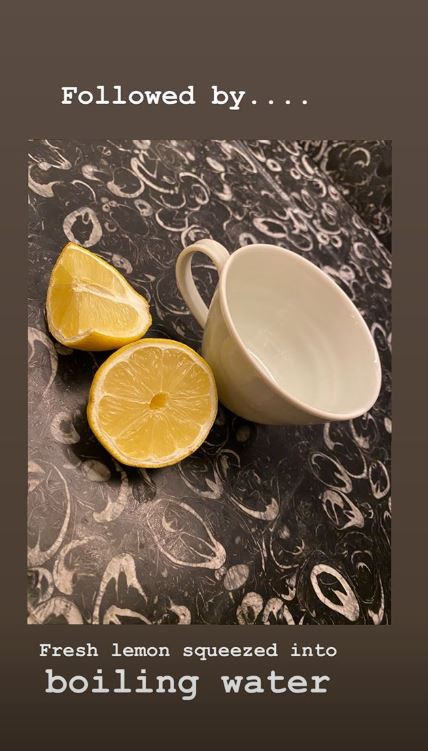  She follows it up with lemon in hot water