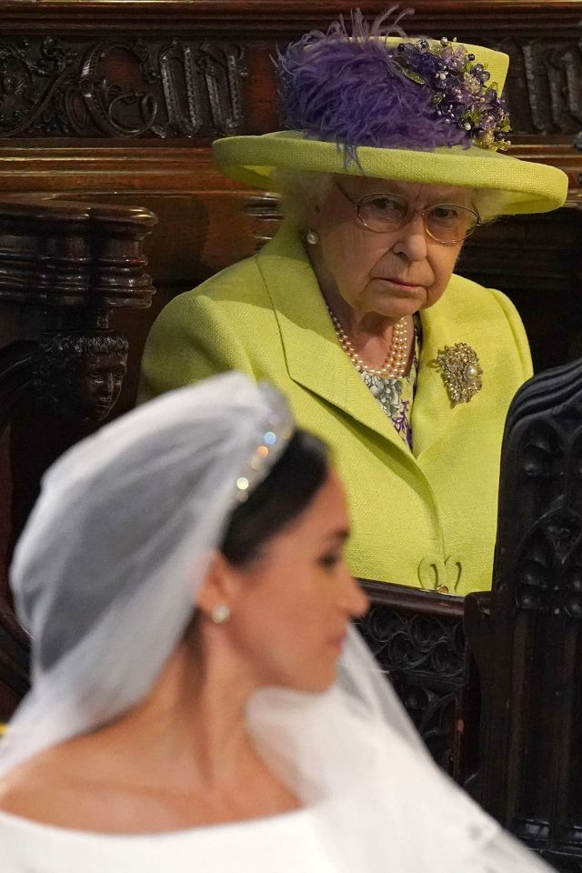  The Queen seen with Meghan on her wedding day in 2018