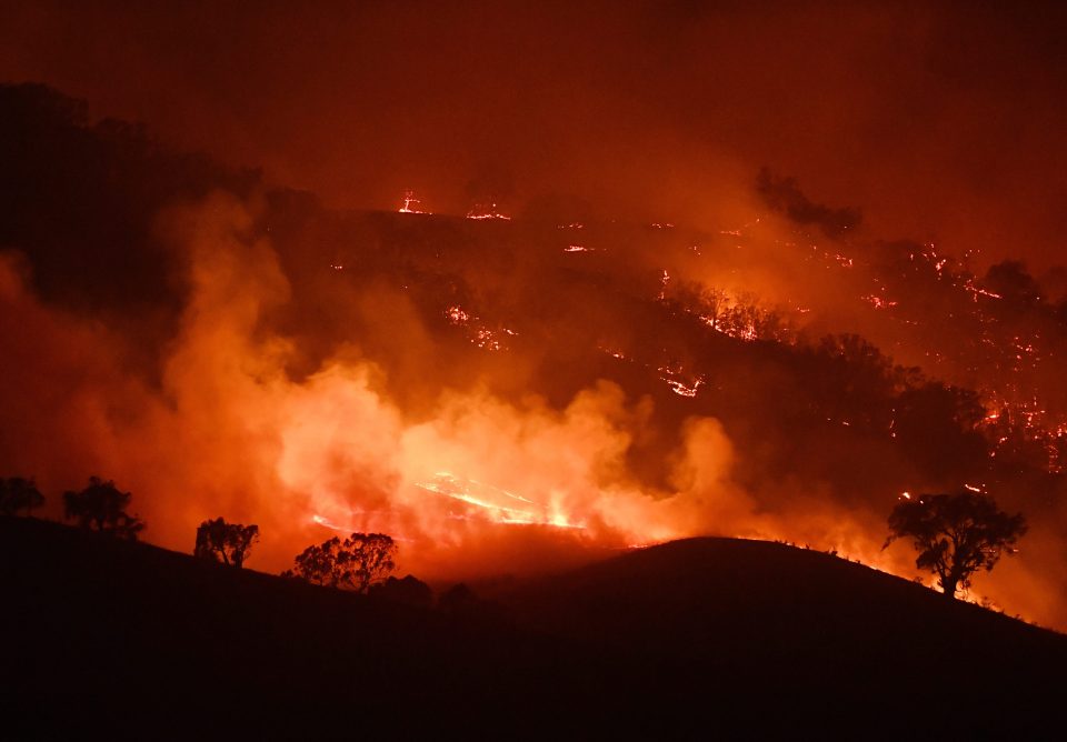  Fire lights up the night in Mount Adrah, New South Wales