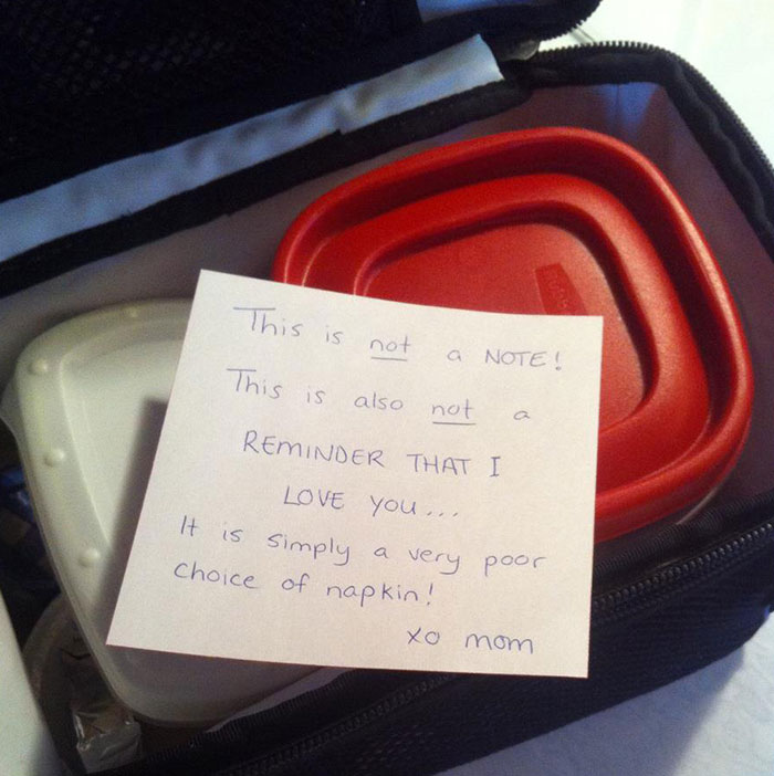  This mother taught her daughter a lesson after she complained she was too old to be left notes in her lunch