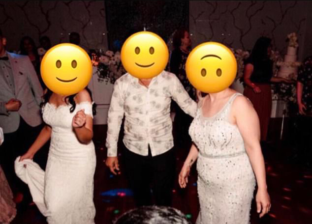 A wedding guest has been slammed for wearing a white beaded dress to her sister-in-law's wedding