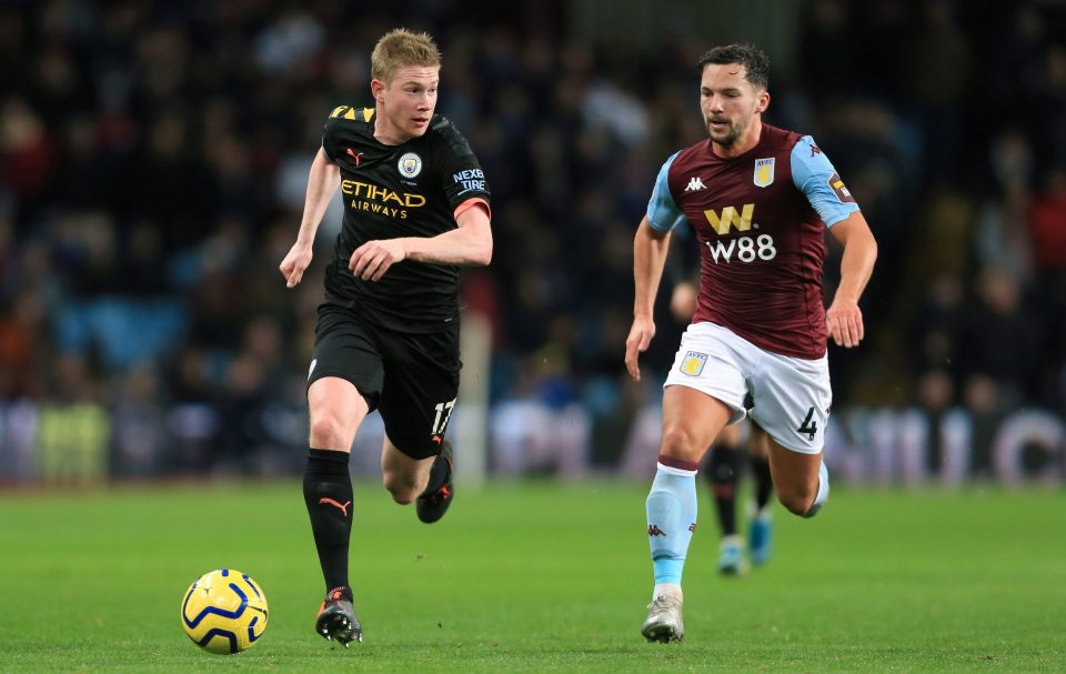 Villa debutant Danny Drinkwater is behind the game and City magician Kevin de Bruyne again as their midfield performances were poles apart