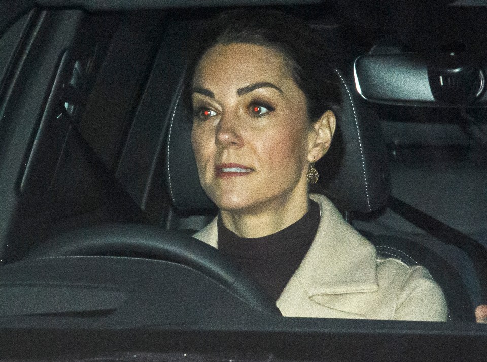 Kate Middleton looked tense as she left Kensington Palace today