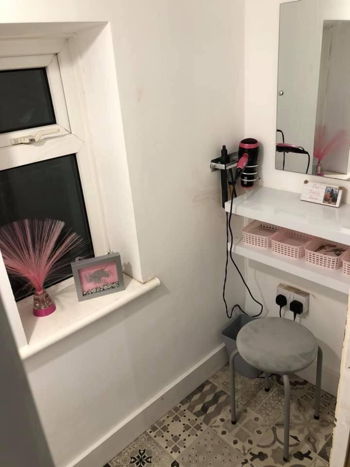 The mum transformed it into a beauty station for her three daughters 