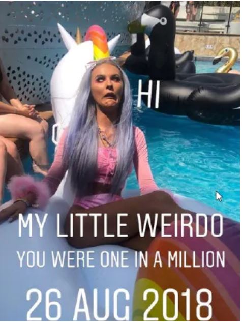  Rebecca posted photos of 'my little weirdo' as a tribute online