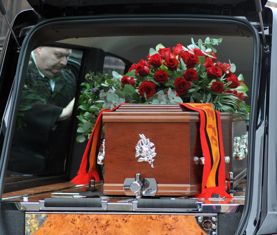  His coffin was adorned with a scarf from his favourite team