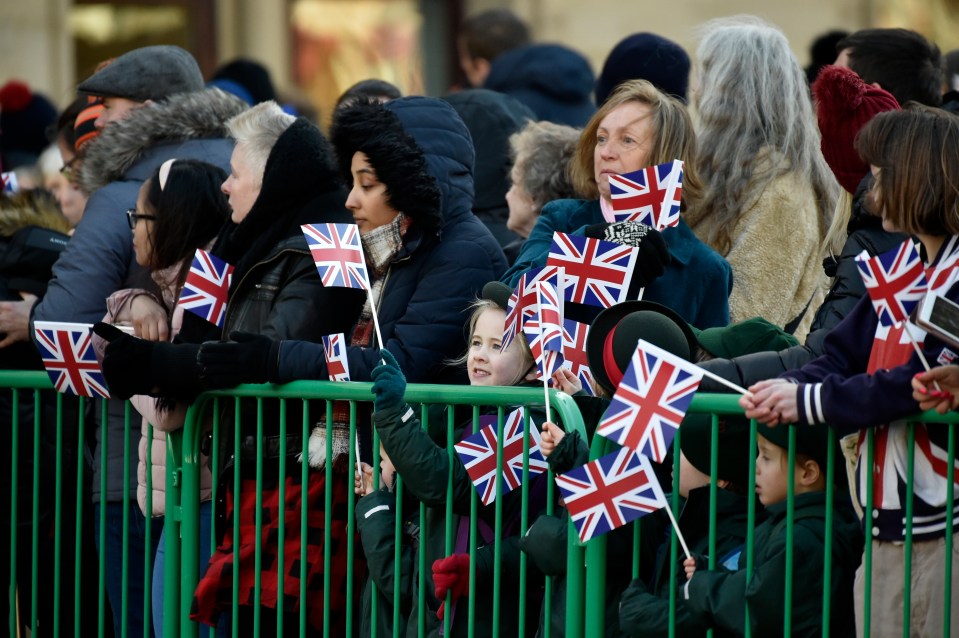  Royal fans lined the streets waiting for Kate and William in Bradford today