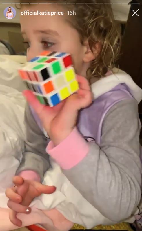  Katie's daughter Bunny seemed delighted with her Rubik's Cube