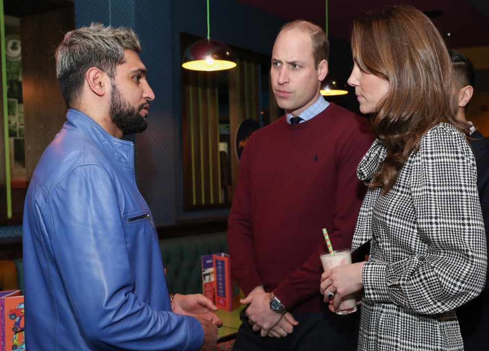  Amir Khan met Prince William and Kate Middleton as they visited Bradford today