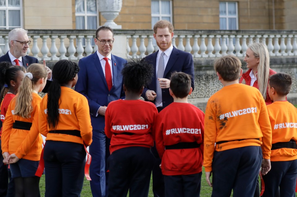 He met with children outside as he prepares to split his life between the UK and Canada