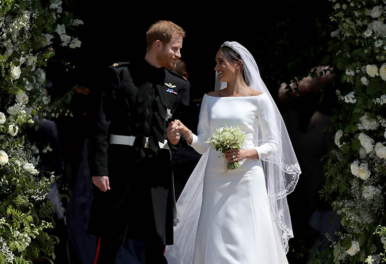  Prince Harry and Meghan Markle on their wedding day