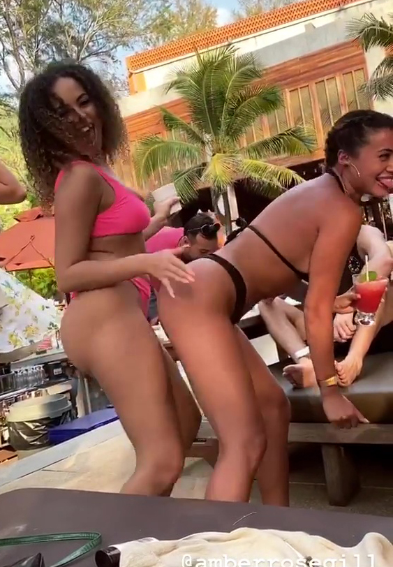  Love Island champ Amber Gill shook her booty with Kaz Crossley as they let loose on a wild boozy trip to Thailand with their co-stars