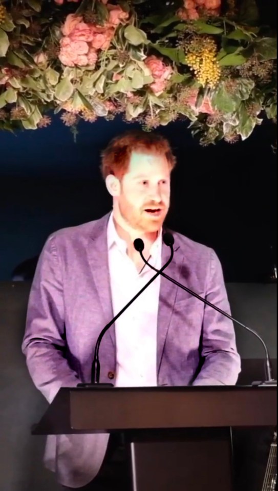 Prince Harry gave an emotional speech in which he discussed his family’s decision to step back insisting they ‘had no choice’