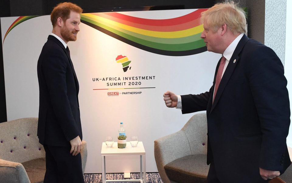  Boris Johnson also appeared to go for a fist bump at the end