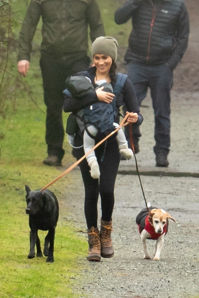  Meghan Markle was spotted walking her dogs in Canada earlier this week