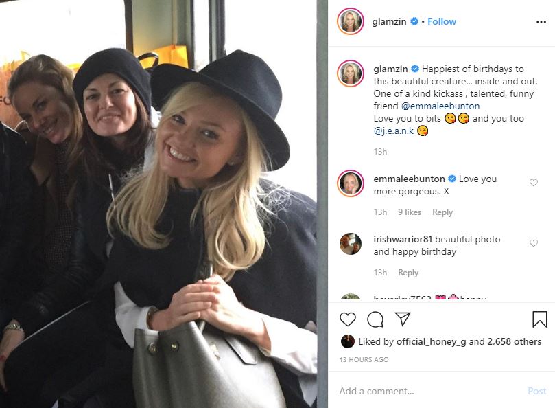  EastEnders star Tamzin posted a sweet snap of her with the singer to wish her a lovely day