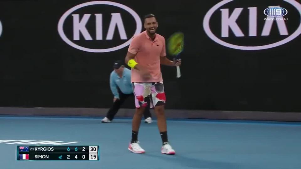  Nick Kyrgios mocked bitter rival Rafael Nadal during the match