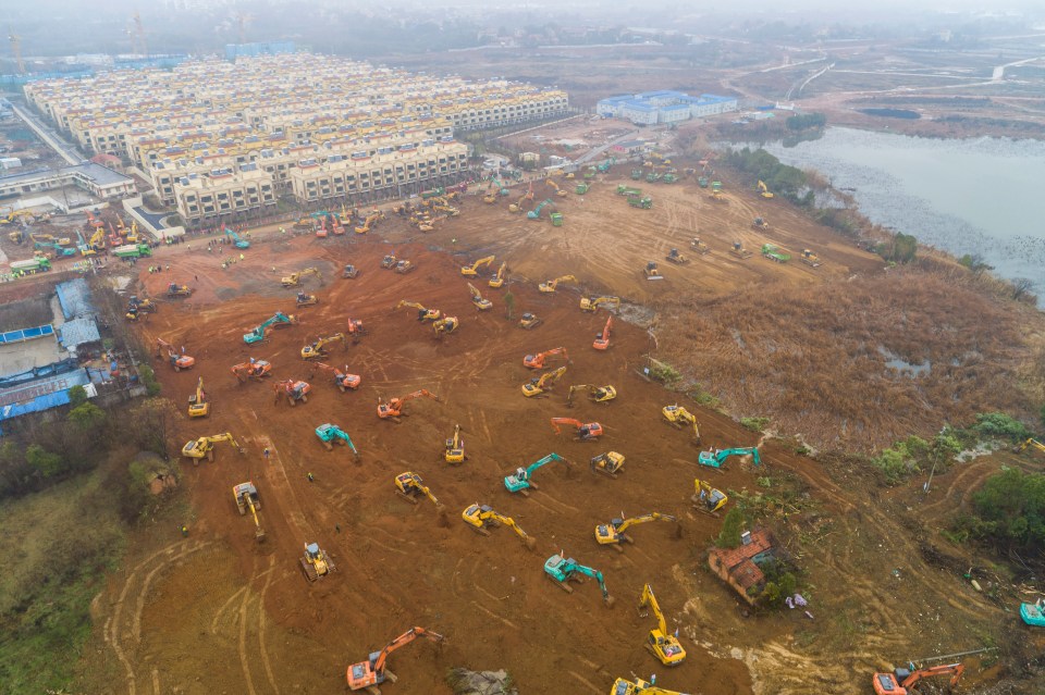  The site a number of days ago where one of the hospitals in Wuhan is being built