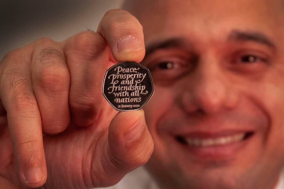  Chancellor Sajid Javid is pictured unveiling the controversial coin