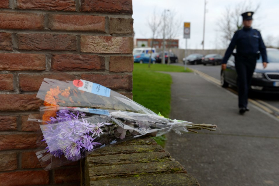 Flowers left at the scene today