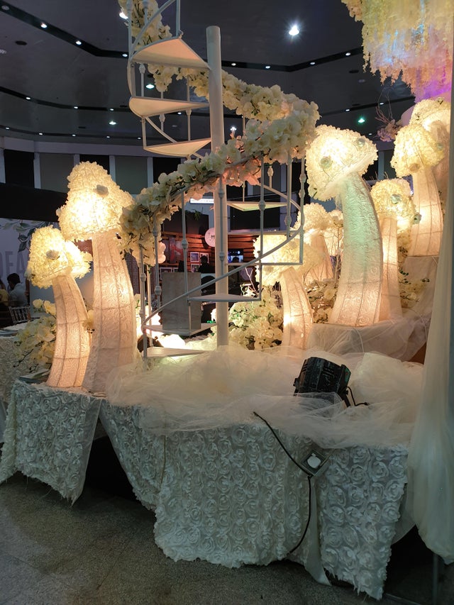 A bride-to-be has been left in hysterics over some very phallic mushroom decorations she spotted at a wedding fare