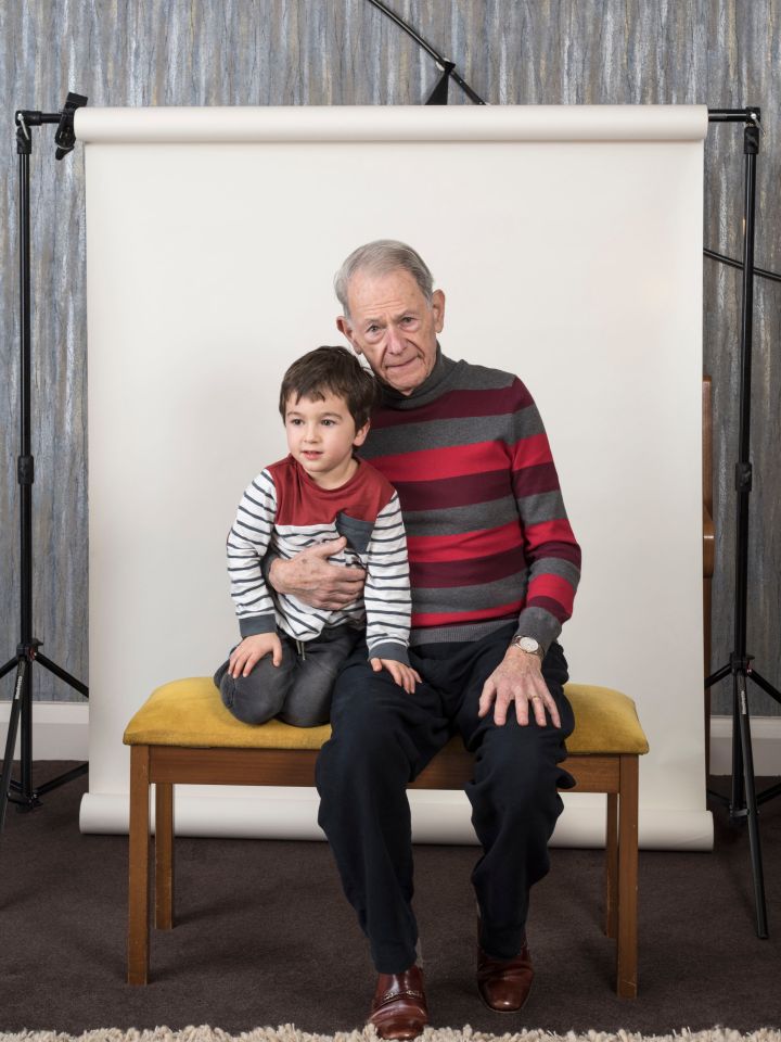  John Hajdu MBE, 82, who survived the Budapest Ghetto, pictured with his grandson Zac, 4