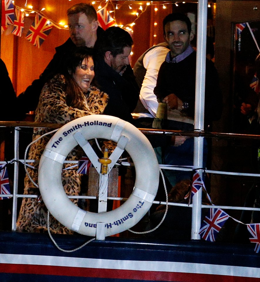  Jessie was dressed in typical Kat Slater leopard print as she filmed the 35th anniversary boat party scenes