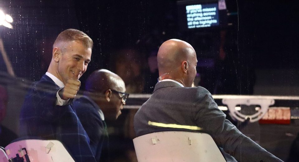  Joe Hart was alongside fellow pundits Ian Wright and Alan Shearer