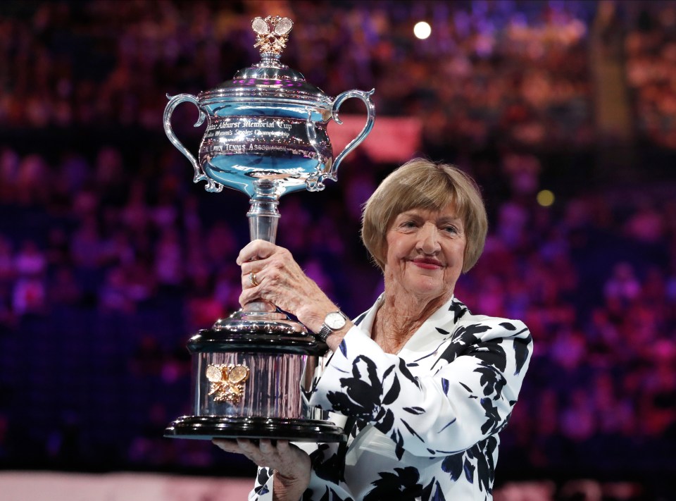  Margaret Court was given a special trophy in recognition of her 1970 Grand Slam feats